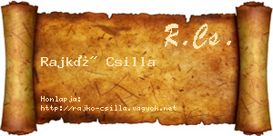 Rajkó Csilla névjegykártya